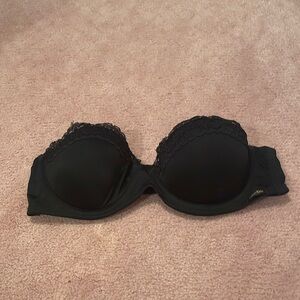 Calvin Klein 34A black strapless bra.